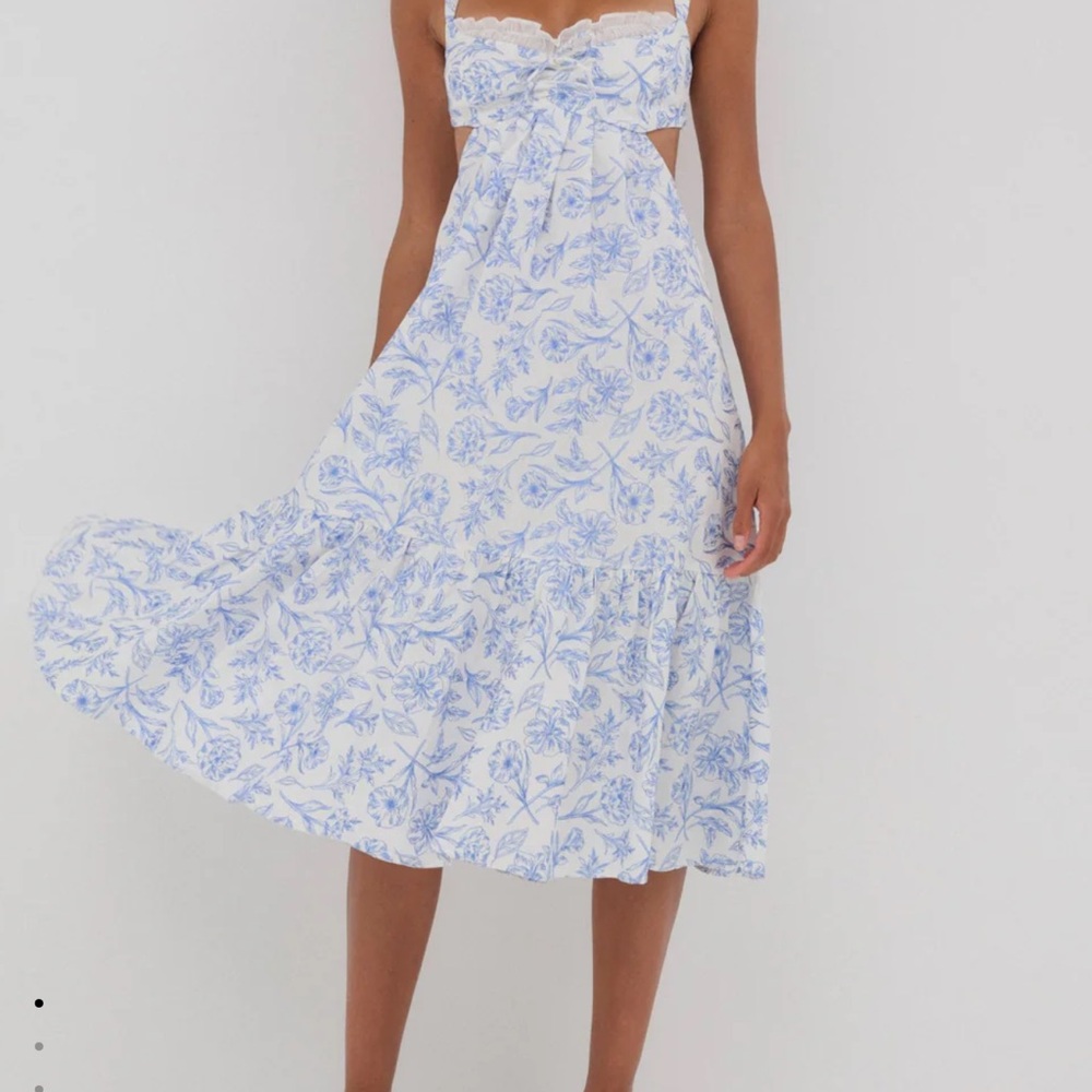 Floral Blue and White Women's Dress
